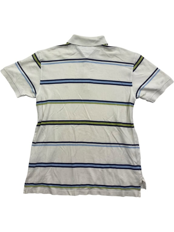 Tommy Hilfiger Polo Μπλούζα Ριγέ CLASSIC Logo Λευκό Ανδρικό L