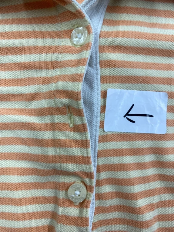 Tommy Hilfiger Polo Μπλούζα Ριγέ Classic Logo Πορτοκαλί Λευκό Γυναικεία M