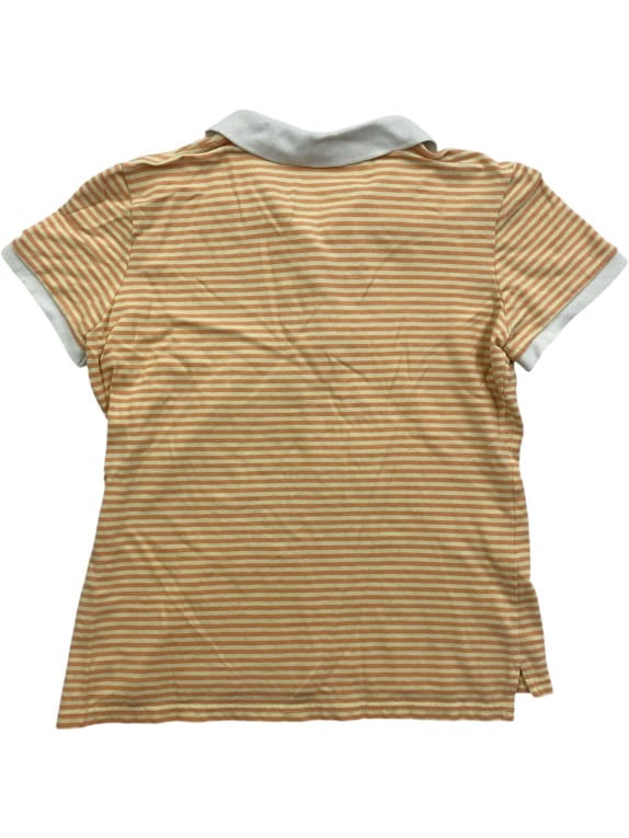 Tommy Hilfiger Polo Μπλούζα Ριγέ Classic Logo Πορτοκαλί Λευκό Γυναικεία M