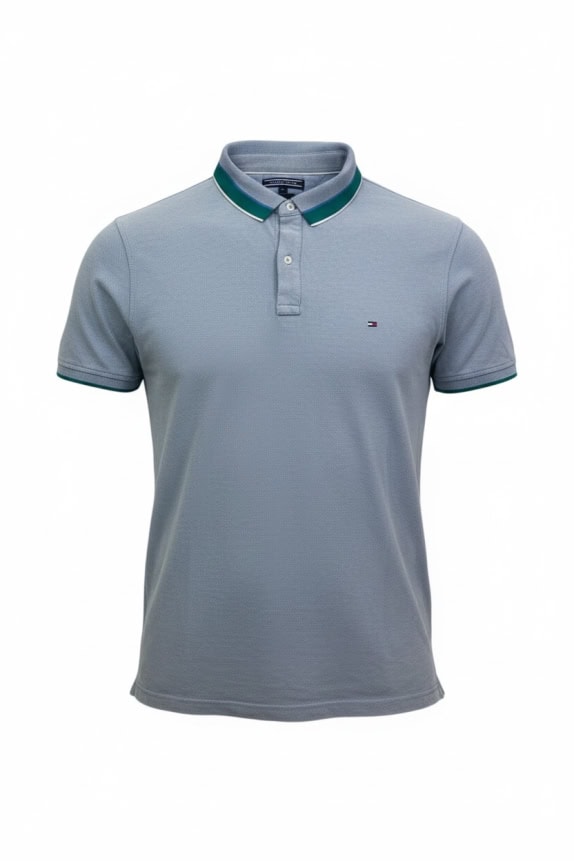 TOMMY HILFIGER POLO ΜΠΛΟΥΖΑ SLIM FIT LOGO ΓΑΛΑΖΙΟ ΑΝΔΡΙΚΟ XXL