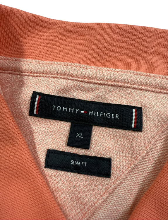 TOMMY HILFIGER Polo Maglia Slim Fit Logo Rosa da Uomo XL