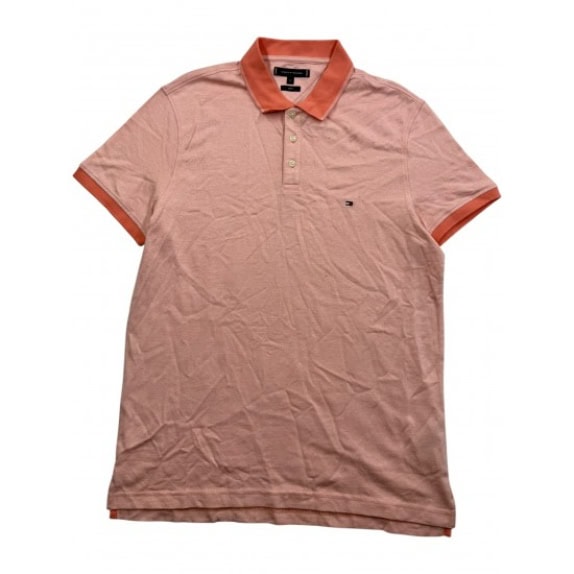 TOMMY HILFIGER Polo Maglia Slim Fit Logo Rosa da Uomo XL