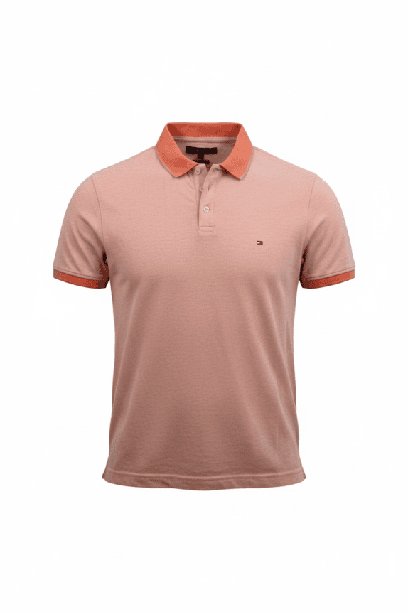 TOMMY HILFIGER Polo Maglia Slim Fit Logo Rosa da Uomo XL