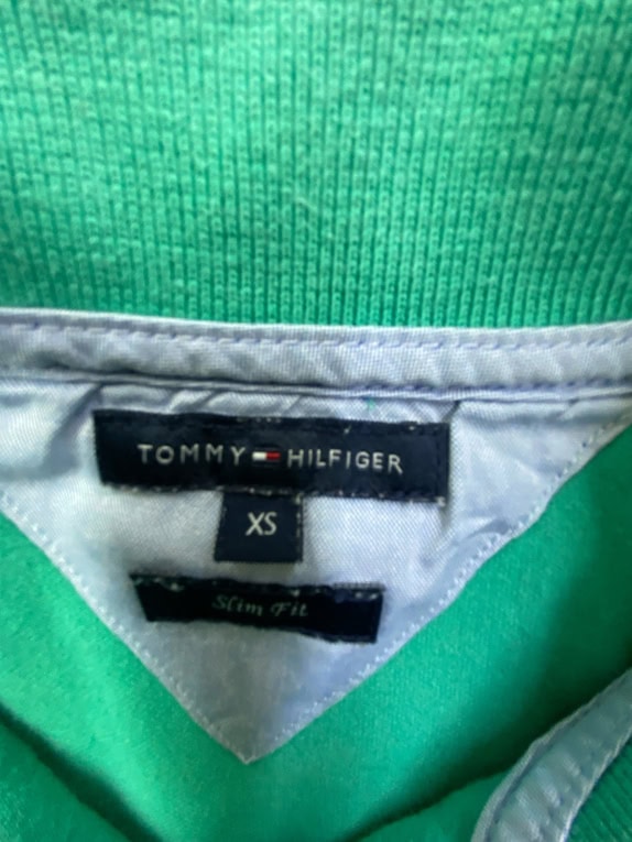 TOMMY HILFIGER Polo Μπλούζα Slim Fit Πράσινη Γυναικεία XS