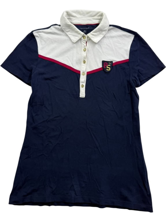 TOMMY HILFIGER Polo Μπλούζα Vintage Patch Logo Μπλε/Λευκό Γυναικείο S/P