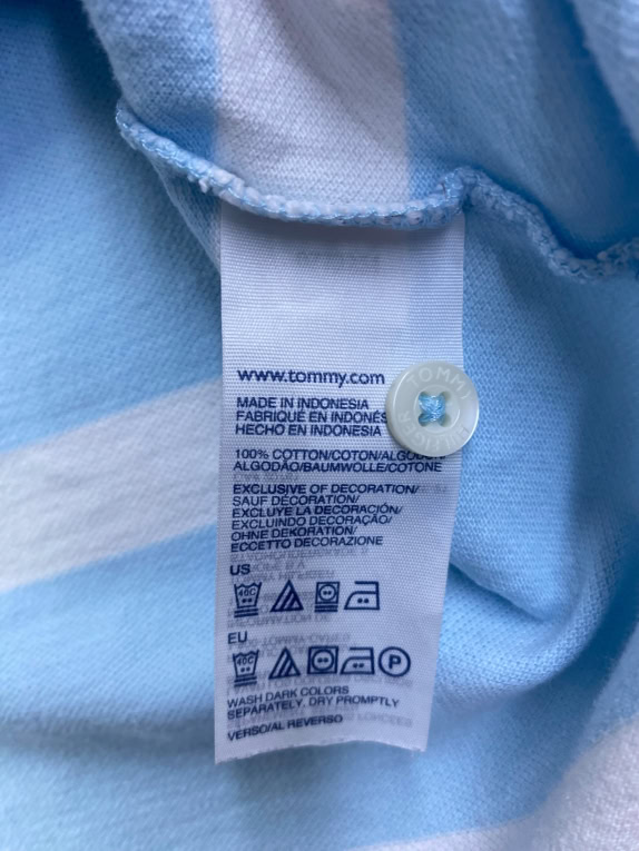TOMMY HILFIGER Polo Ριγέ Classic Logo Γαλάζιο Ανδρικό L