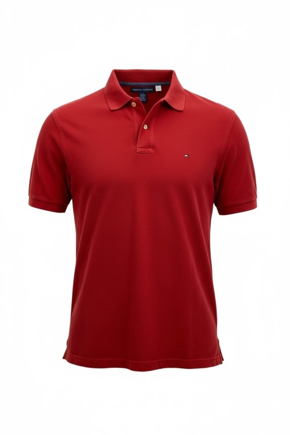 TOMMY HILFIGER Polo Classic Logo rosso da uomo L