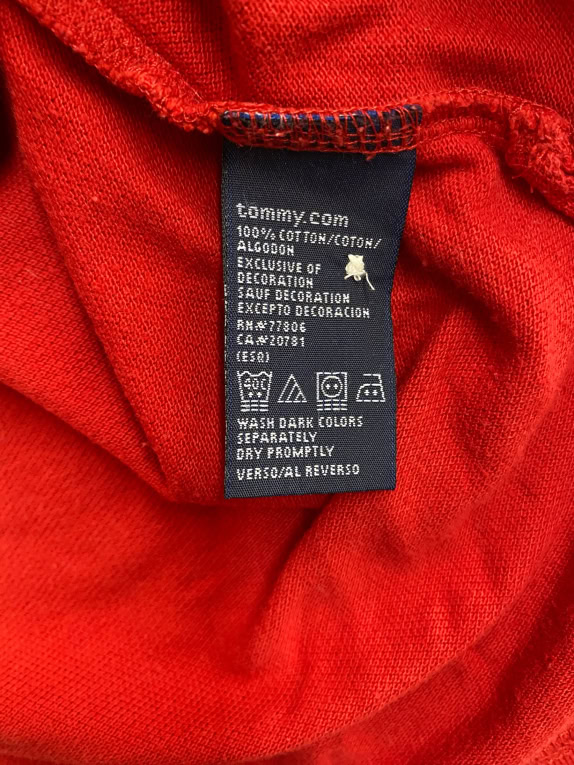 TOMMY HILFIGER POLO SHIRT CLASSIC LOGO RED MEN'S L