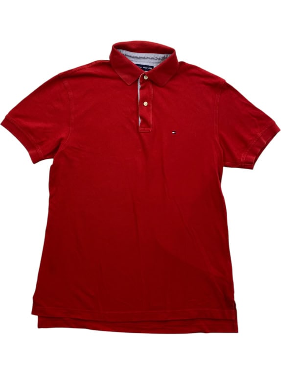 TOMMY HILFIGER POLO SHIRT CLASSIC LOGO RED MEN'S L