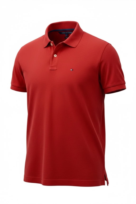 Tommy Hilfiger Polo Shirt con logo rosso unisex L