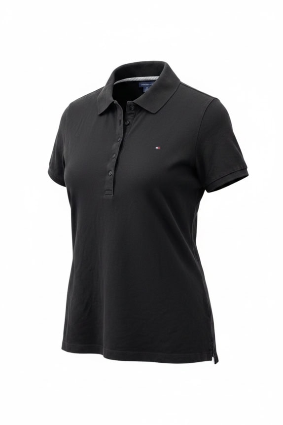 Tommy Hilfiger Polo Shirt Μαύρο Logo Γυναικείο L