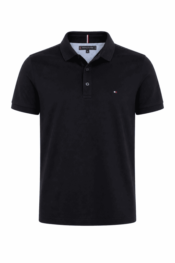 TOMMY HILFIGER POLO SHIRT MINIMAL NERO UOMO PRE OWNED M