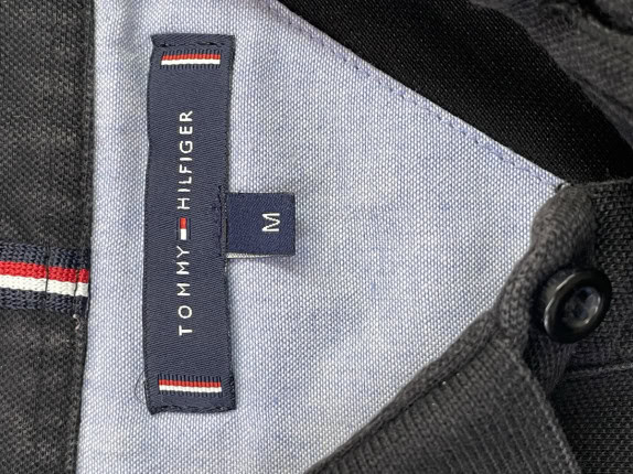 TOMMY HILFIGER POLO SHIRT MINIMAL NERO UOMO PRE OWNED M