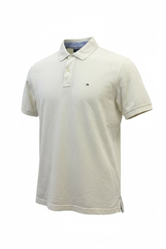 TOMMY HILFIGER POLO SHIRT MINIMAL CREAM ΑΝΤΡΙΚΟ PRE OWNED XL