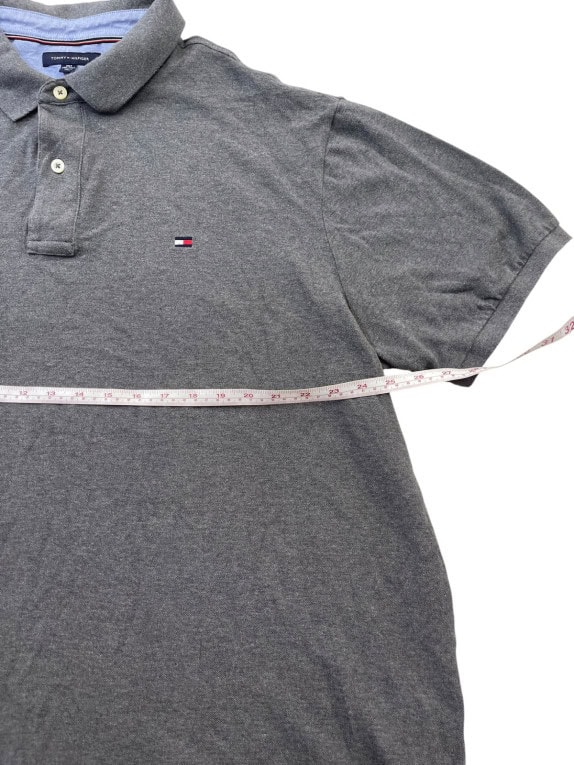 TOMMY HILFIGER POLO SHIRT MINIMAL ΓΚΡΙ ΑΝΤΡΙΚΟ PRE OWNED XL