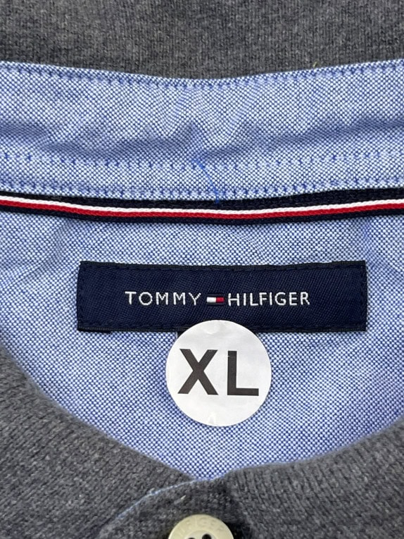 TOMMY HILFIGER POLO SHIRT MINIMAL ΓΚΡΙ ΑΝΤΡΙΚΟ PRE OWNED XL