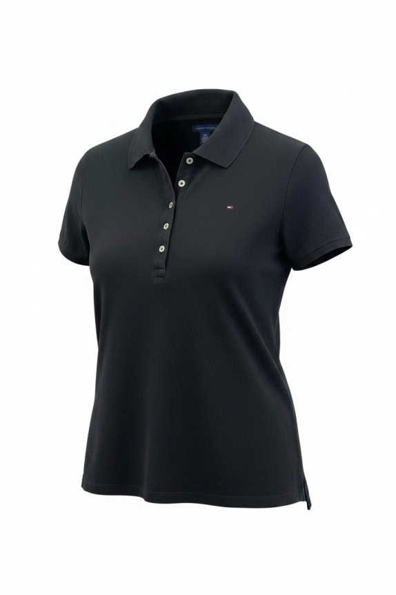 TOMMY HILFIGER POLO SHIRT ΜΙΝΙΜΑΛ ΜΑΥΡΟ ΓΥΝΑΙΚΕΙΟ PRE OWNED L