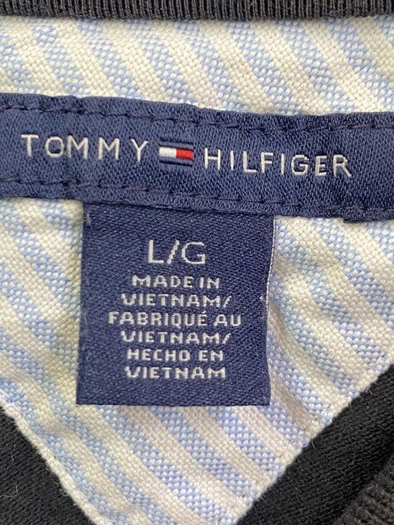TOMMY HILFIGER POLO SHIRT MINIMAL NERO DONNA PRE OWNED L