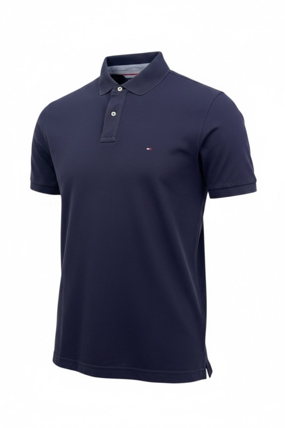 TOMMY HILFIGER POLO SHIRT MINIMAL NAVY MEN PRE OWNED L
