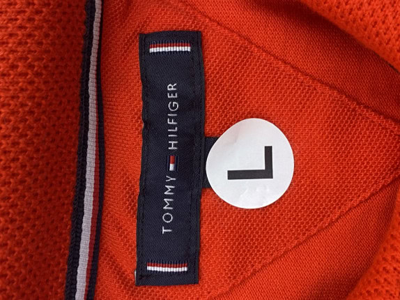 TOMMY HILFIGER POLO SHIRT MINIMAL ROSSO UOMO PRE OWNED L