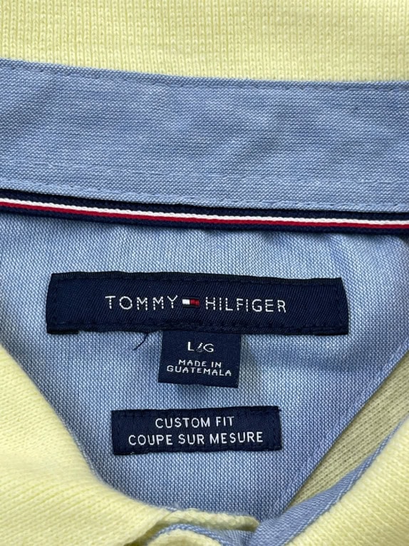 TOMMY HILFIGER POLO SHIRT MINIMAL YELLOW ΑΝΤΡΙΚΟ PRE OWNED L