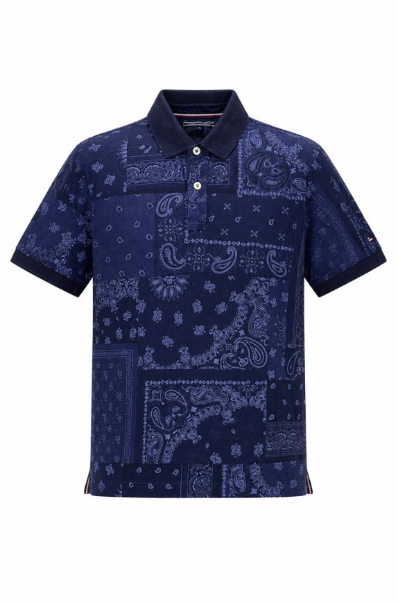 TOMMY HILFIGER POLO SHIRT PAISLEY NAVY ΑΝΤΡΙΚΟ PRE OWNED M