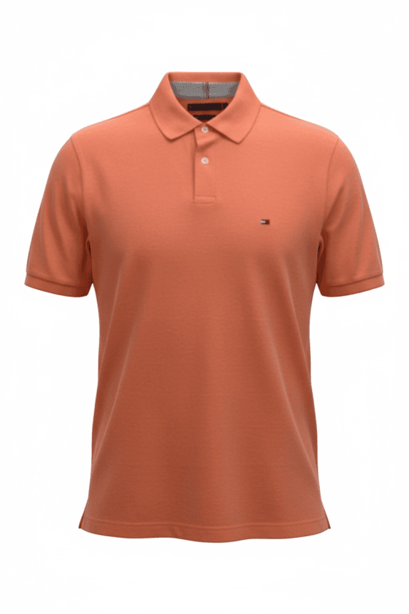 Tommy Hilfiger Polo Shirt Regular Fit Logo Πορτοκαλί Ανδρικό S