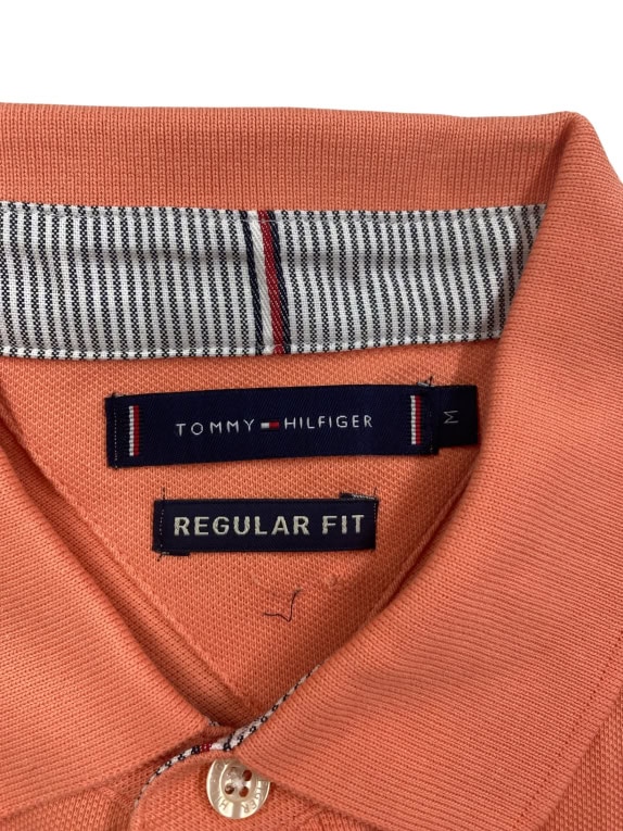 Tommy Hilfiger Polo Shirt Regular Fit Logo Πορτοκαλί Ανδρικό S