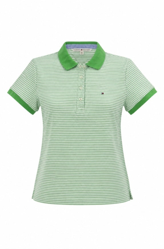 TOMMY HILFIGER POLO SHIRT STRIPED GREEN ΓΥΝΑΙΚΕΙΟ PRE OWNED M