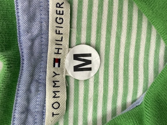 TOMMY HILFIGER POLO SHIRT STRIPED GREEN ΓΥΝΑΙΚΕΙΟ PRE OWNED M