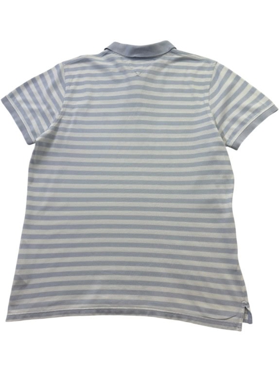 TOMMY HILFIGER POLO SHIRT STRIPED LIGHT BLUE AND WHITE ΑΝΤΡΙΚΟ PRE OWNED L