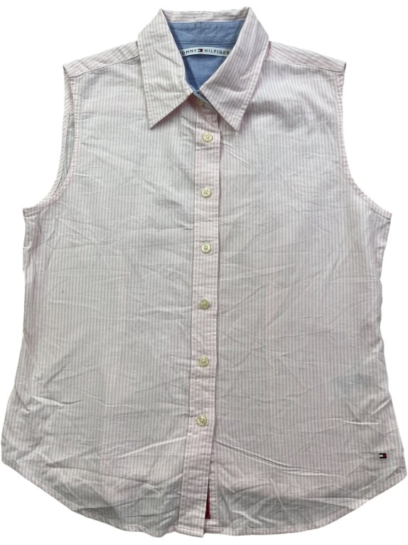 TOMMY HILFIGER SLEEVELESS SHIRT VINTAGE PINK WOMEN L pre-owned