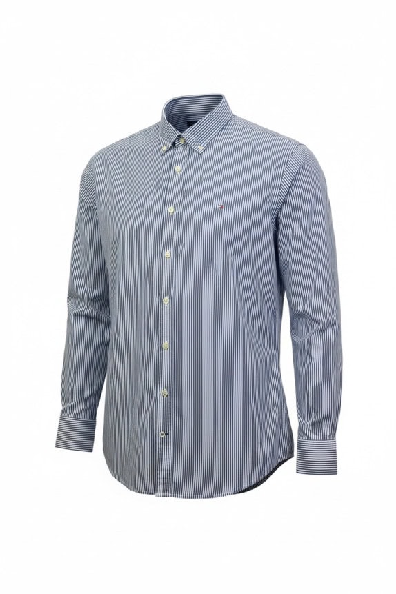 TOMMY HILFIGER ΠΟΥΚΑΜΙΣΟ BUTTON DOWN CLASSIC ΜΠΛΕ ΛΕΥΚΟ ΑΝΤΡΙΚΟ PRE OWNED XL