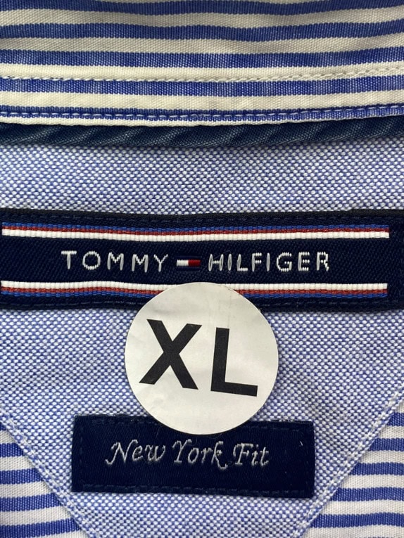 TOMMY HILFIGER ΠΟΥΚΑΜΙΣΟ BUTTON DOWN CLASSIC ΜΠΛΕ ΛΕΥΚΟ ΑΝΤΡΙΚΟ PRE OWNED XL