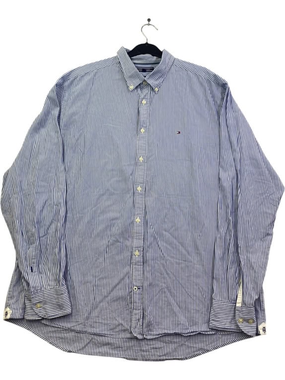 TOMMY HILFIGER ΠΟΥΚΑΜΙΣΟ BUTTON DOWN CLASSIC ΜΠΛΕ ΛΕΥΚΟ ΑΝΤΡΙΚΟ PRE OWNED XL