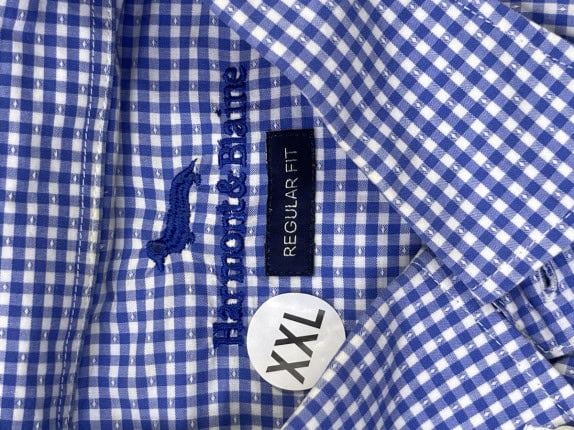 HARMONT & BLAINE ΠΟΥΚΑΜΙΣΟ BUTTON DOWN GINGHAM ΜΠΛΕ ΑΝΤΡΙΚΟ PRE OWNED XXL