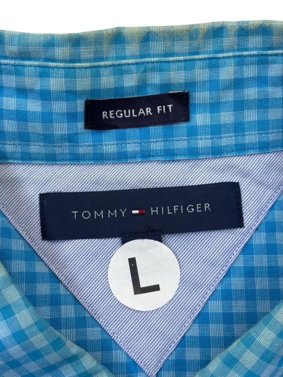 TOMMY HILFIGER SHIRT CHECKED BLUE WOMANS PRE OWNED L