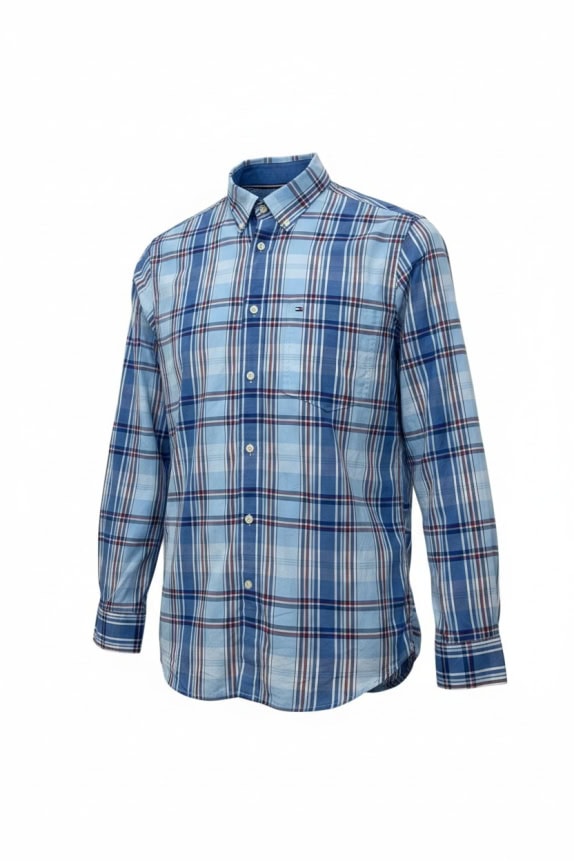 TOMMY HILFIGER ΠΟΥΚΑΜΙΣΟ CHECKED ΜΠΛΕ ΑΝΤΡΙΚΟ M pre-owned