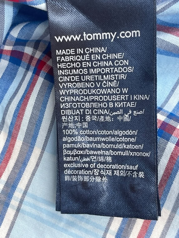 TOMMY HILFIGER SHIRT CHECKED BLUE MALE M pre-owned