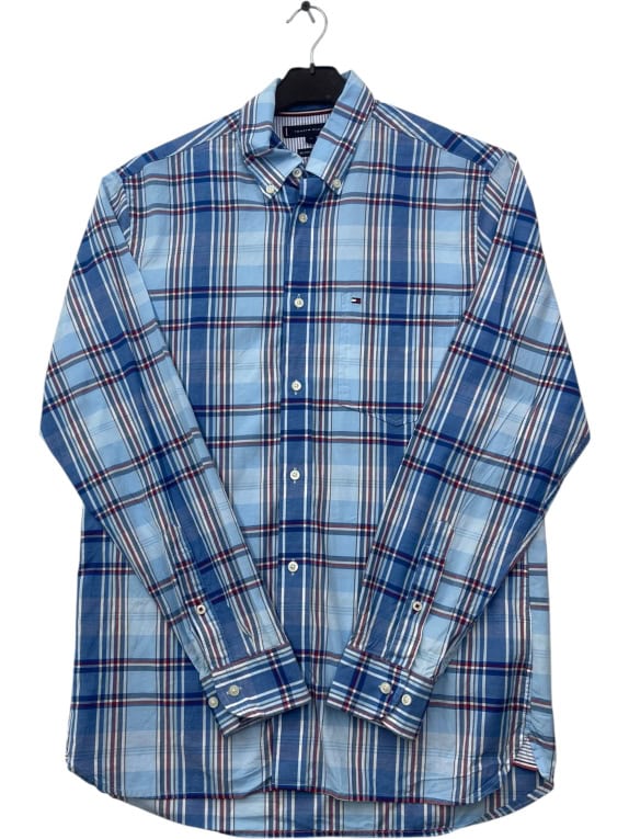 TOMMY HILFIGER SHIRT CHECKED BLUE MALE M pre-owned