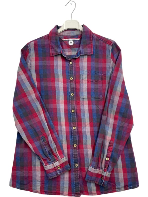 TOMMY HILFIGER SHIRT CLASSIC PLAID RED WOMEN PRE OWNED M