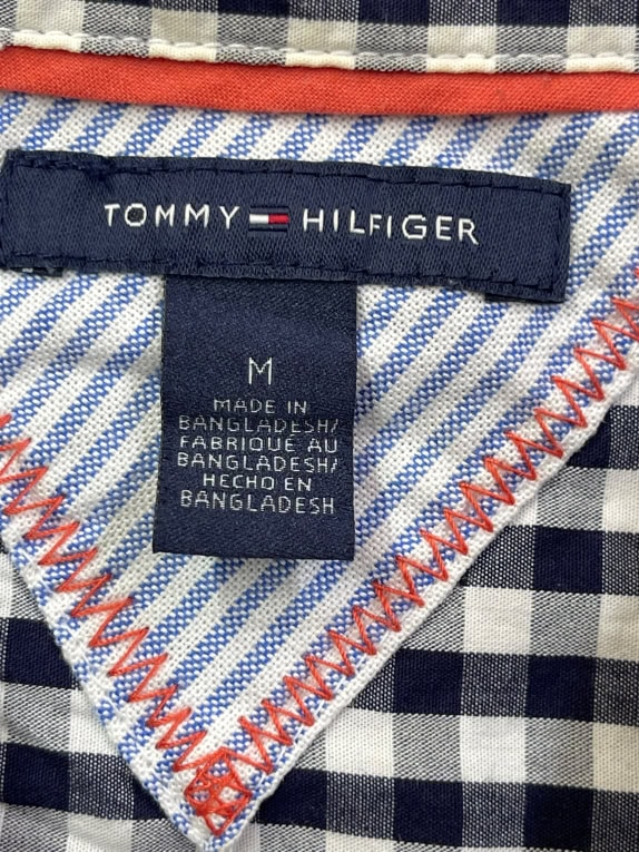 TOMMY HILFIGER Πουκάμισο Gingham Καρό Μπλε ΓΥΝΑΙΚΕΙΟ M