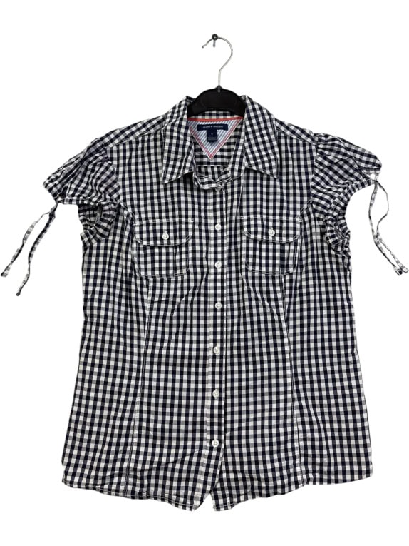 TOMMY HILFIGER Πουκάμισο Gingham Καρό Μπλε ΓΥΝΑΙΚΕΙΟ M
