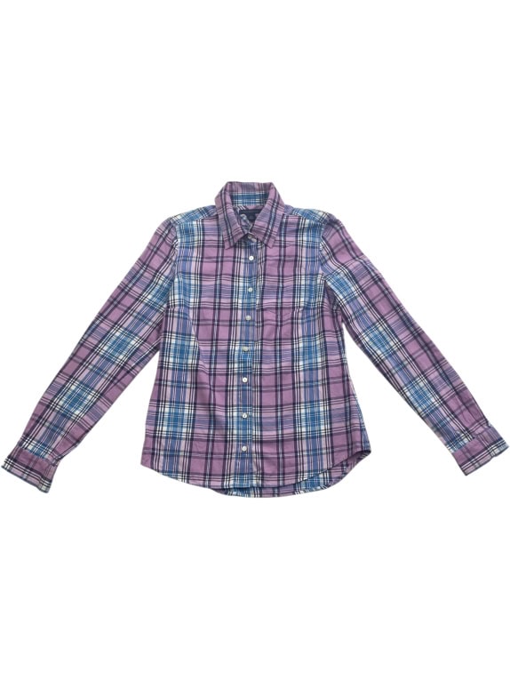 TOMMY HILFIGER Camicia casual a quadri con logo viola-blu da donna S