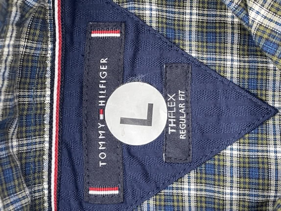 TOMMY HILFIGER CAMICIA CHECK CLASSIC BLU UOMO PRE OWNED L