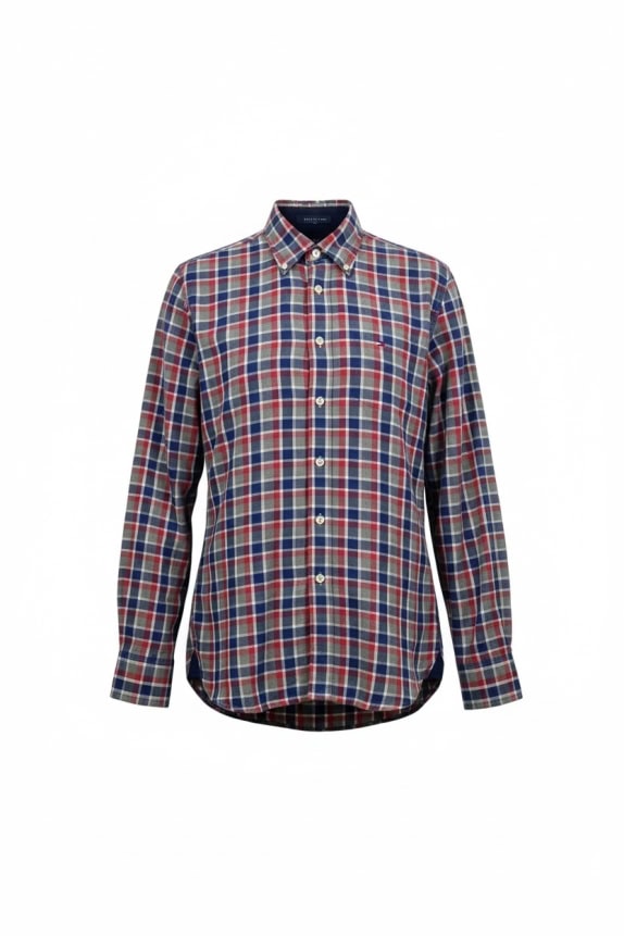 TOMMY HILFIGER Checkered Shirt Logo Multicolor Men's M