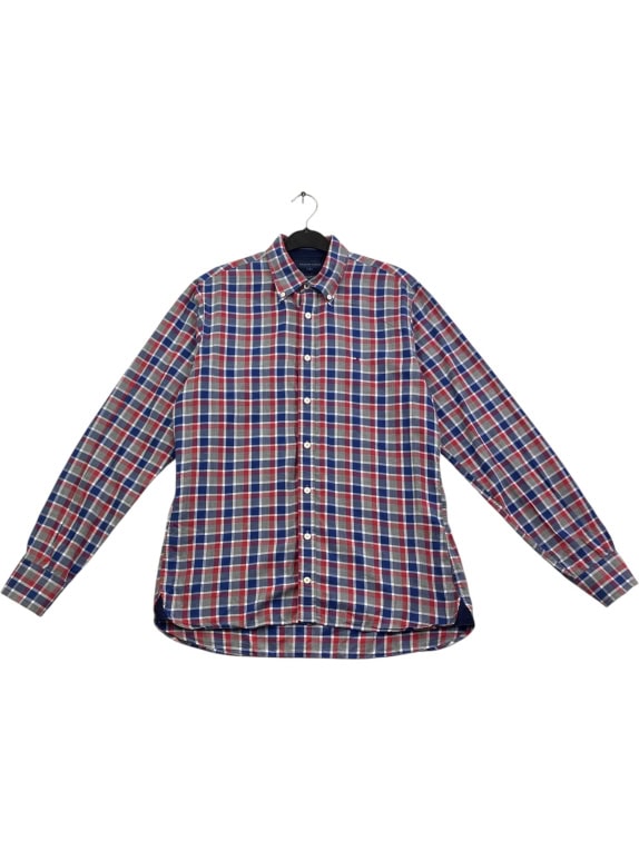 TOMMY HILFIGER Checkered Shirt Logo Multicolor Men's M