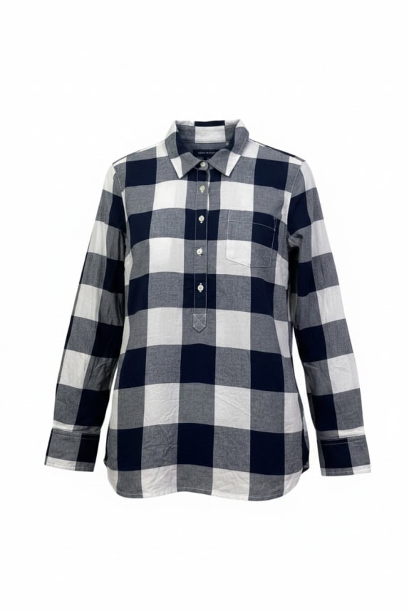 TOMMY HILFIGER ΠΟΥΚΑΜΙΣΟ ΚΑΡΟ VINTAGE ΜΠΛΕ ΓΥΝΑΙΚΕΙΟ M pre-owned