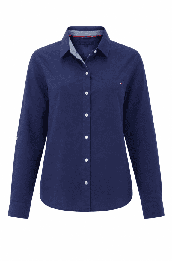 TOMMY HILFIGER SHIRT CLASSIC BLUE WOMEN PRE OWNED L