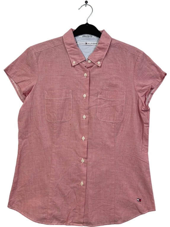 TOMMY HILFIGER ΠΟΥΚΑΜΙΣΟ ΚΟΝΤΟΜΑΝΙΚΟ CASUAL ΚΟΚΚΙΝΟ/ΡΟΖ ΓΥΝΑΙΚΕΙΟ M preowned